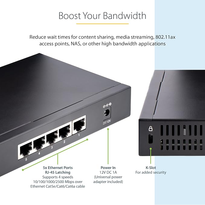 StarTech.com Unmanaged 2.5G Switch - Image 2
