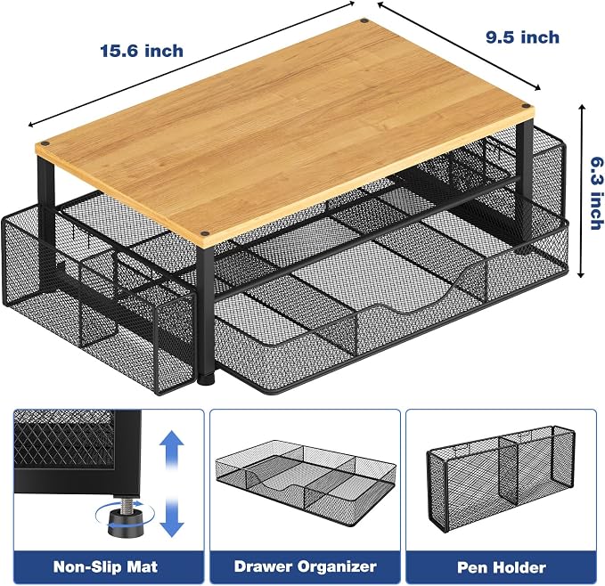 OPNICE Desk Organizers and Accessories, 2-Tier Computer Monitor Stand - Image 3