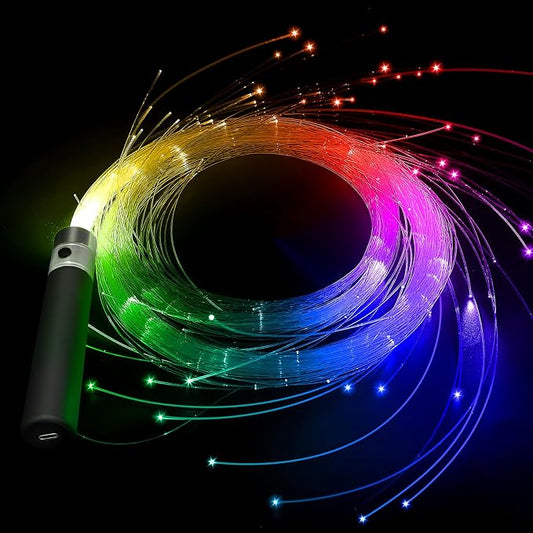Fiber Optic Lights for Dance, Rechargeable Fiber Optic Whip by IlluminateEveryMoment