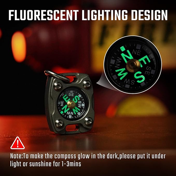 MecArmy Mini Titanium/Brass Compass, Waterproof IPX5 Pocket Compass - Image 2
