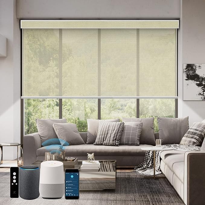 SmartWings Motorized Roller Shades 5% Openness Work by SmartWings
