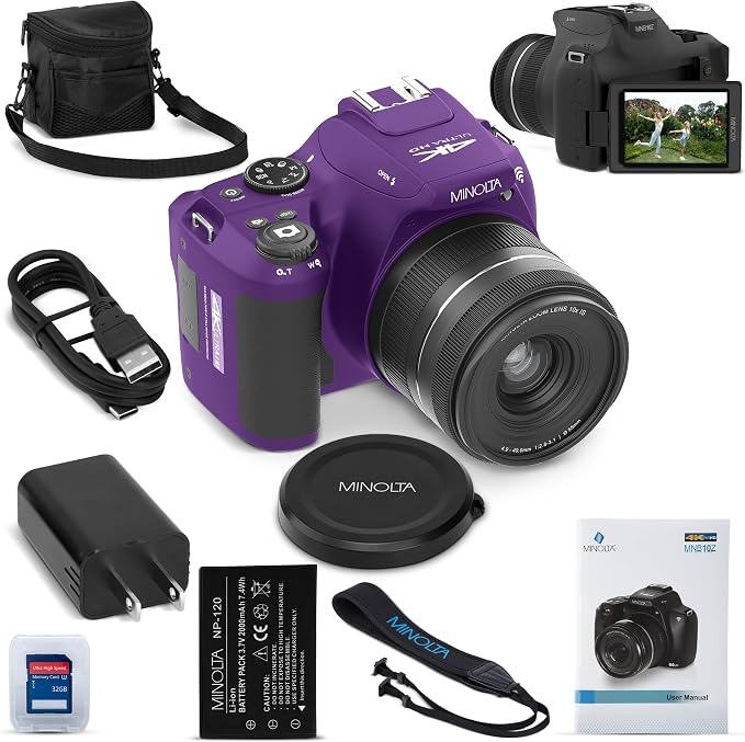 Minolta 64MP Digital Camera – 10x Optical Zoom, 4K Ultra HD Video, Macro by Minolta