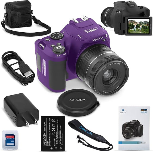 Minolta 64MP Digital Camera – 10x Optical Zoom, 4K Ultra HD Video, Macro by Minolta