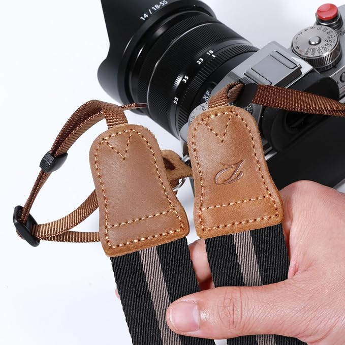 Padwa Lifestyle Black Grey Stripes Camera Strap - Image 4