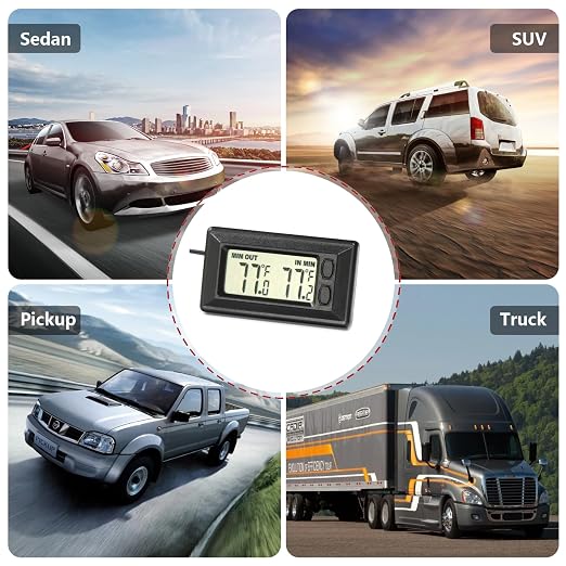 Smart Digital Car Thermometer for Interior & Exterior Use, Dual Display - Image 4