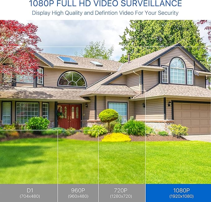 ZOSI 4 x 2MP 1080p HD-TVI Home Security Camera Outdoor Indoor 1920TVL, 80ft - Image 9