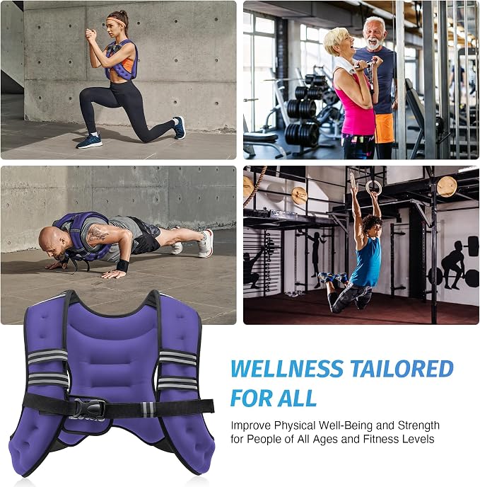 ZELUS Weighted Vest, 6lb/8lb/12lb/16lb/20lb/25lb/30lb Weight Vest - Image 6