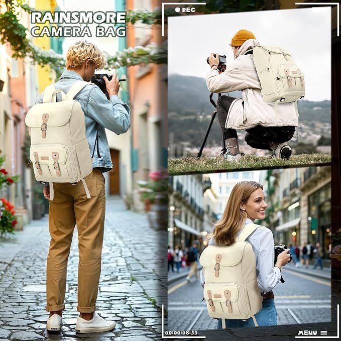 RAINSMORE Camera Bag Backpack for DSLR/SLR Mirrorless 15.6 Inch Laptop Camera - Image 4