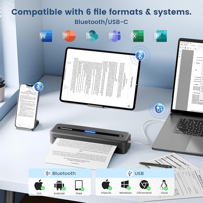 Phomemo Portable Thermal Printer, M832 Inkless Portable Printers Wireless - Image 2