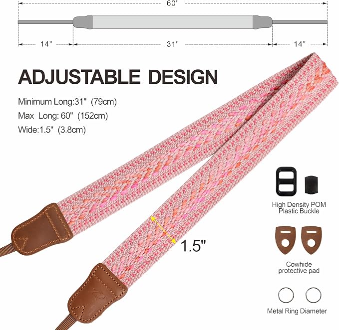 Padwa Lifestyle Speed Pink Camera Strap - Image 7
