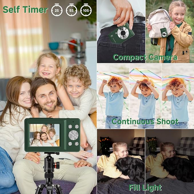 Digital Camera, 44MP Compact Camera, FHD 1080P Point and Shoot Digital Cameras - Image 5