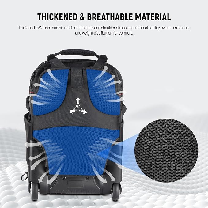 Neewer 2-in-1 Rolling Camera Backpack Trolley Case - Image 7