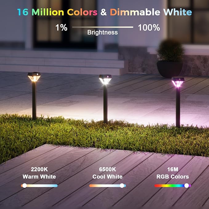 XMCOSY+ Smart Solar Pathway Lights Outdoor, Motion Sensor Landscape Lighting - Image 6