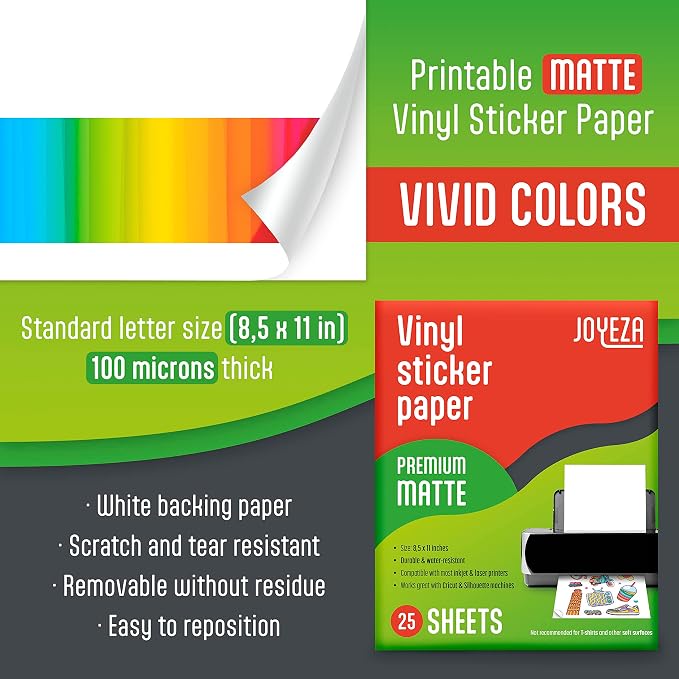 JOYEZA Premium Printable Vinyl Sticker Paper - Image 2