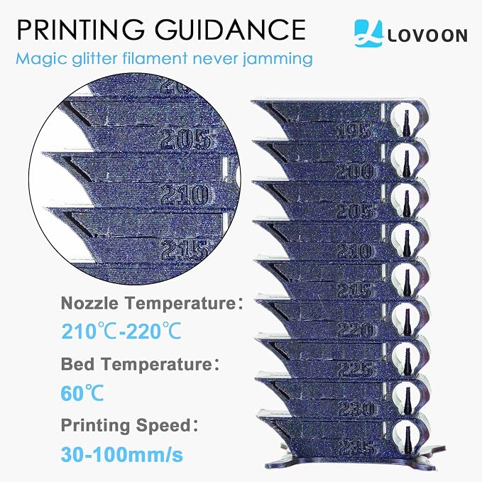 LOVOON 3D PLA Filament 1.75mm, Burnt Titanium 3D Printer Filament Sparkle - Image 4
