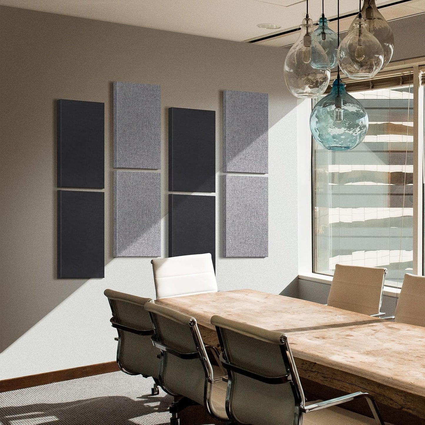 UMIACOUSTICS 2 PCS Acoustic Panels, Fiberglass Sound Absorbing Panels, Self-adhesive Sound Proof Panels for Studios, Office, Home Theater. (Heather)