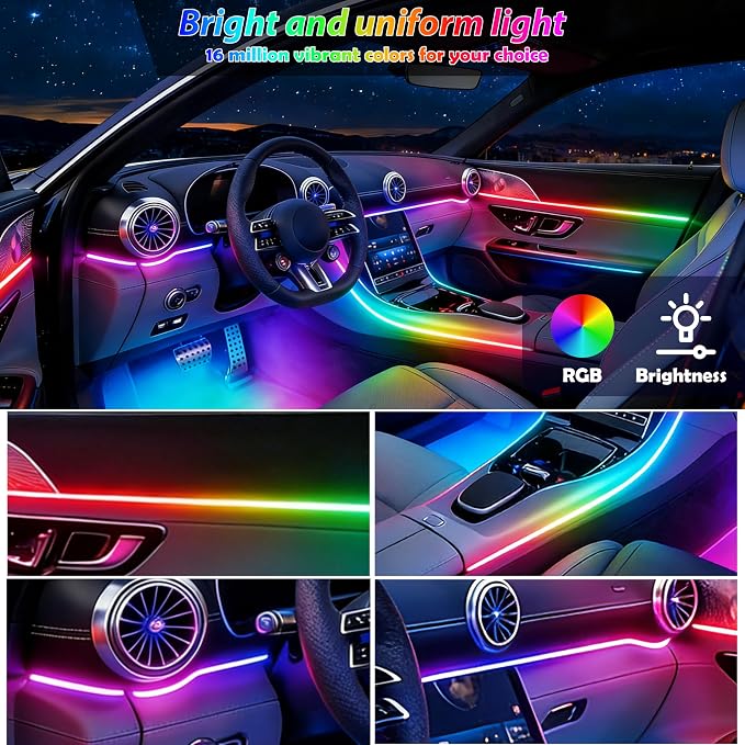 RGB-IC Car Led Strip Lights, Interior Car Lights, App and Remote Control - Image 2
