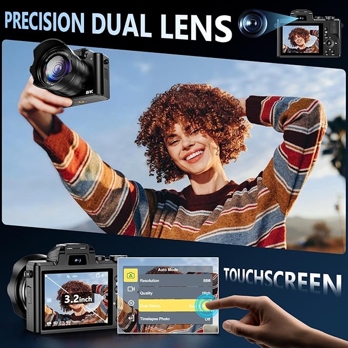 8K Digital Camera, 88MP WiFi Cameras - Image 5