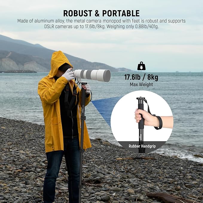NEEWER 61"/155cm Camera Monopod Stand, Aluminum Alloy Portable Travel Video - Image 2