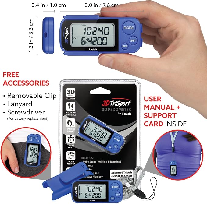 Realalt 3DTriSport 3D Walking Pedometer - Image 4