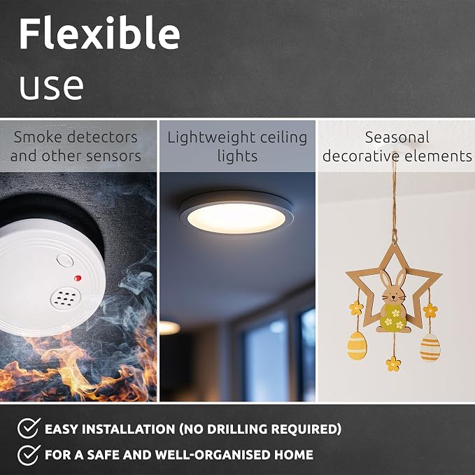 ECENCE 3pcs Magnetic Smoke Detector Mount Magnetic Adhesive Pads - Image 7