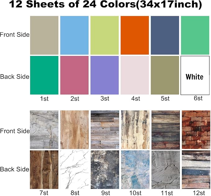 24 Colors Small Product Backdrops Photography Background Paper - Image 3