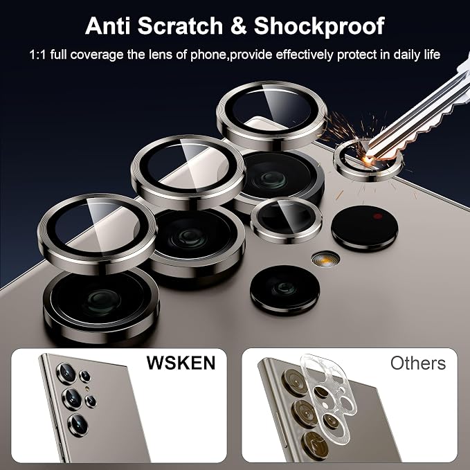 WSKEN for Samsung Galaxy S24 Ultra Camera Lens Protector, Ultra Thin Scratch - Image 3