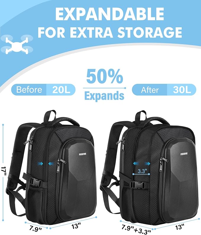 PEKREWS Mini 4 Pro Case, Mini 3/4 Pro Waterproof Hard Carrying Case, Large - Image 7