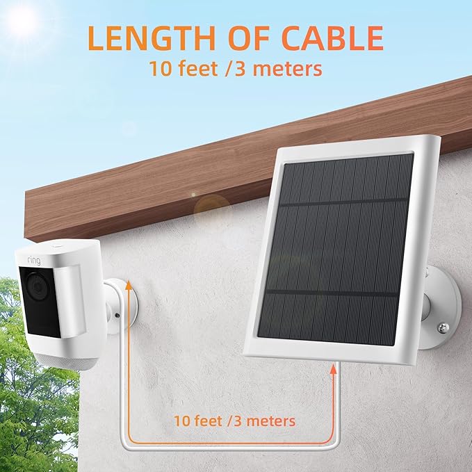 Solar Panel for Ring Camera, 4W Solar Charger Compatible - Image 3