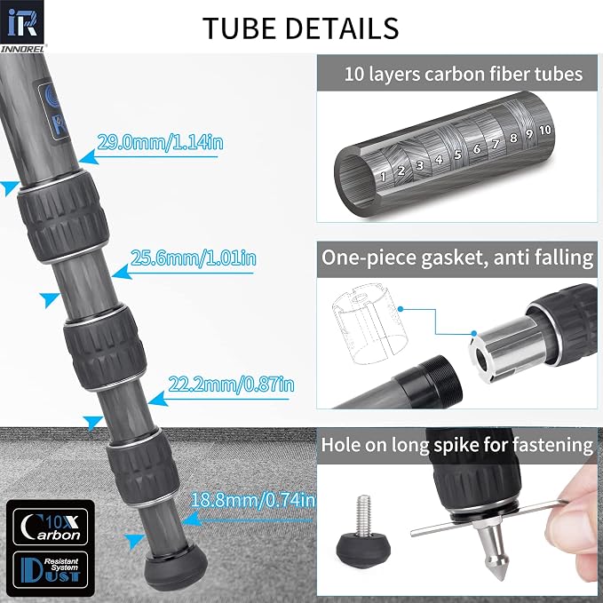 Carbon Fiber Tripod-INNOREL GT284C Professional Compact Tripod - Image 5