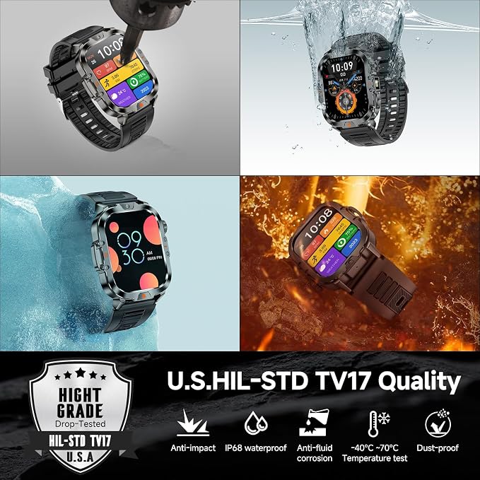 Smart Watch for Men Military Answer/Make Call 2.01″ Display 170+ Sports Modes - Image 3