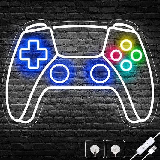 Gamer Neon Sign, Gamepad Shaped LED Neon Sign by EtherealLomoer