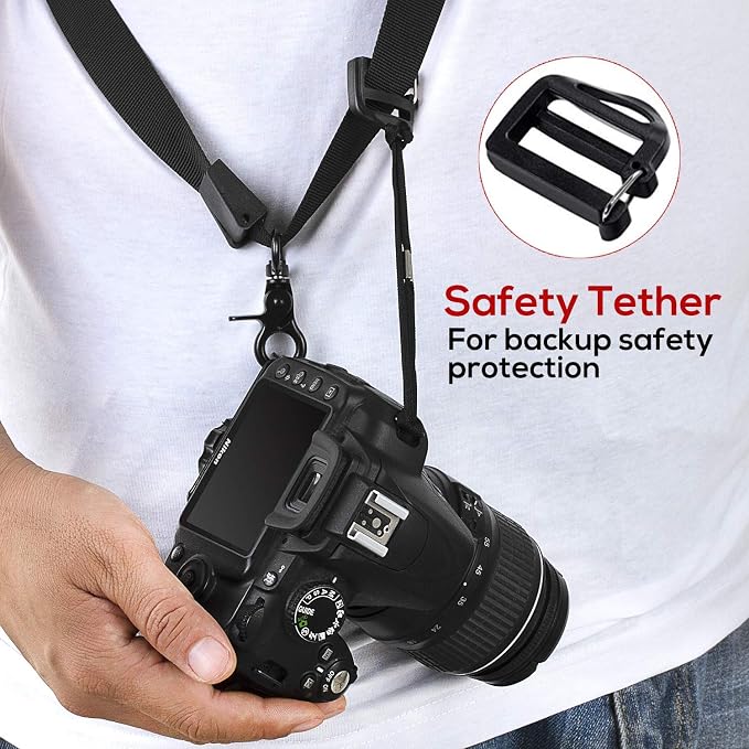 waka Camera Neck Strap with Quick Release and Safety Tether, Adjustable Camera - Image 7