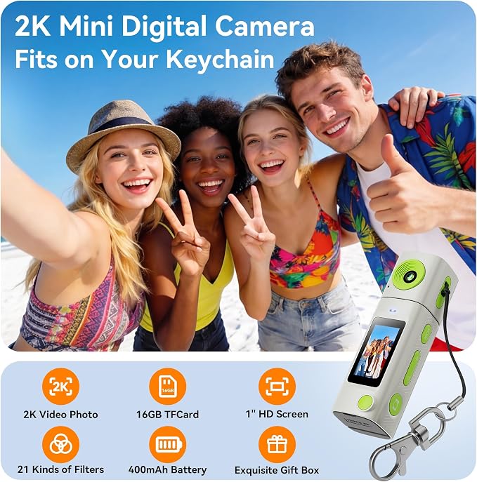Mini Keychain Digital Camera:2K Digital Mini Camera - Image 2