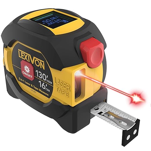LEXIVON 2 in 1 Digital Laser Tape Measure | 130ft/40m Laser Distance Meter by LEXIVONTools