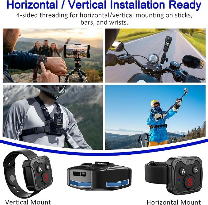 Bluetooth Remote Control for GoPro Hero 13/12/11/10/9/MAX, Insta360 - Image 3