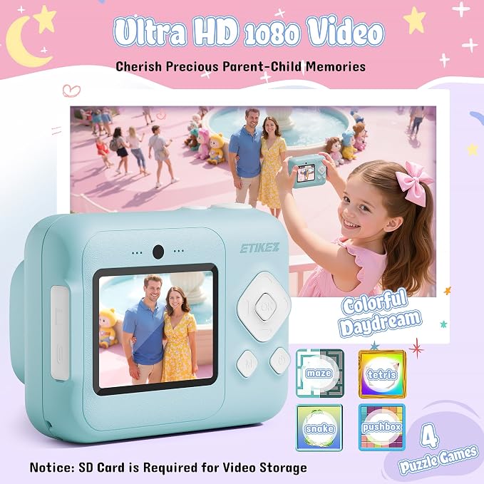 Kids Camera, 1080P Instant Digital Print Camera - Image 4