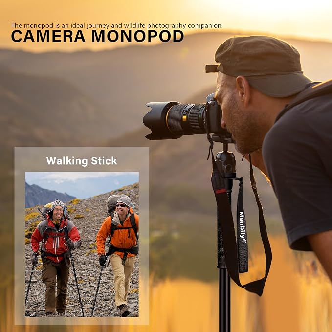 Manbily 65-Inch Camera Monopod, 5 Sections Aluminum Travel Monopod - Image 6