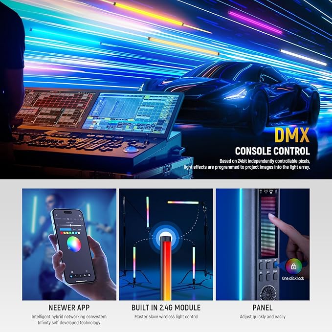 NEEWER RGB Tube Light, 30W LED Video Light RGBWW Full Color Stick Light Wand - Image 6