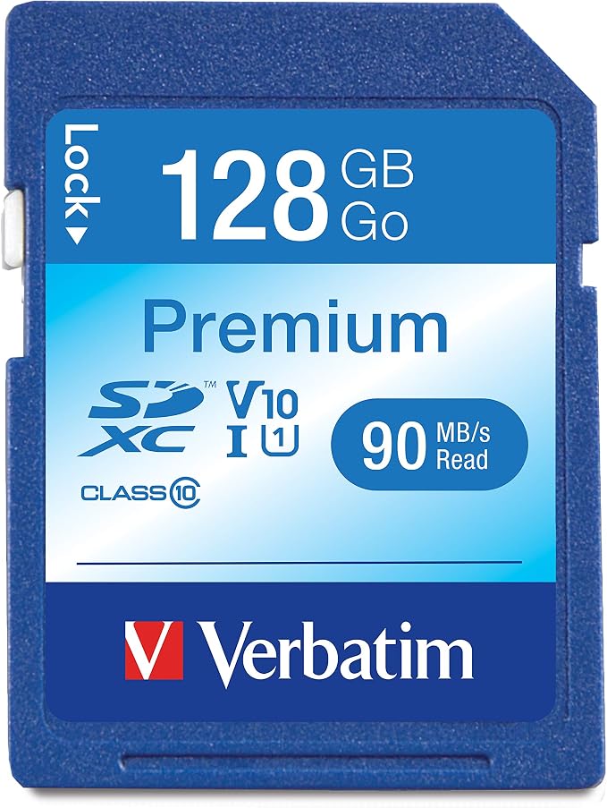 Verbatim 128GB Premium SDXC Memory Card, UHS-I V10 U1 Class 10 by Verbatim