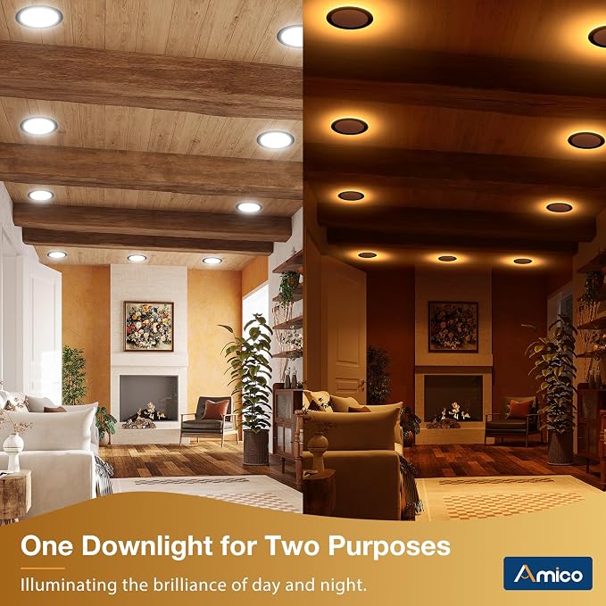 Amico 12 Pack Black 4 Inch 5CCT LED Recessed Ceiling Light - Image 2