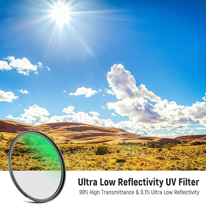 NEEWER 77mm Ultra Low Reflectivity UV Lens Filter, UV Protection Filter - Image 2