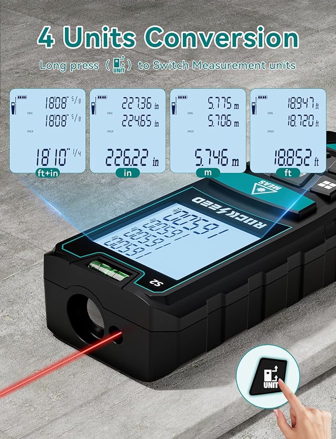Laser Measure 50M/165ft, RockSeed Digital Laser Distance Meter - Image 4