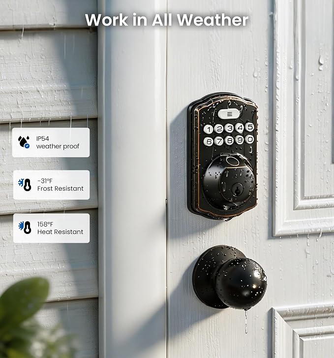 Veise KS02A Fingerprint Keyless Entry Door Lock, Auto Lock, Electronic Keypad - Image 11