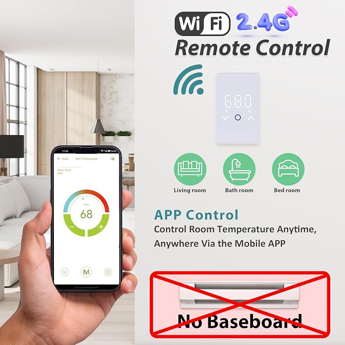MAXKOSKO 1PC WiFi Smart Thermostat - Image 2