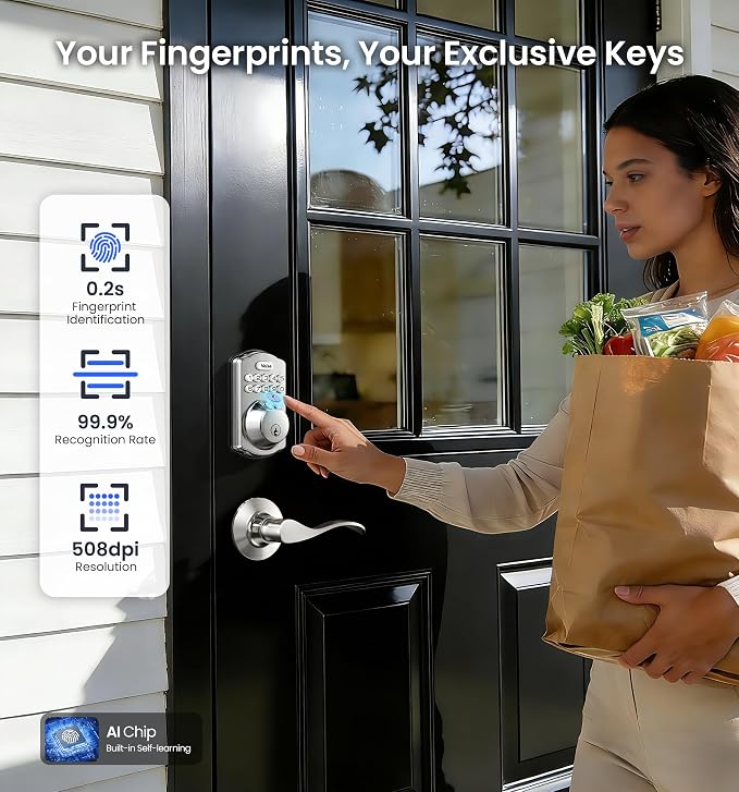 Veise VE012W-B Wi-Fi Fingerprint Smart Lock - Image 8