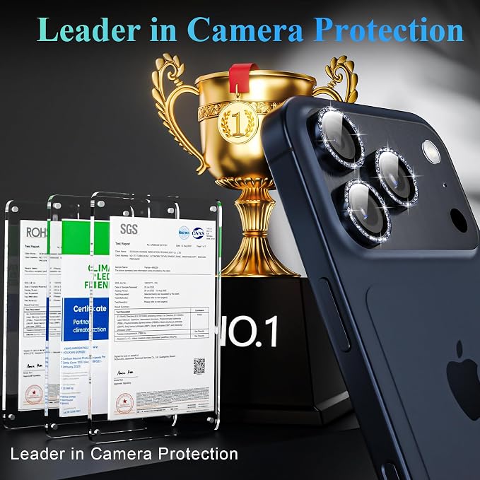 YWXTW Camera Lens Protector for iPhone 17 Pro/iPhone 17 Pro Max, Tempered Glass - Image 2