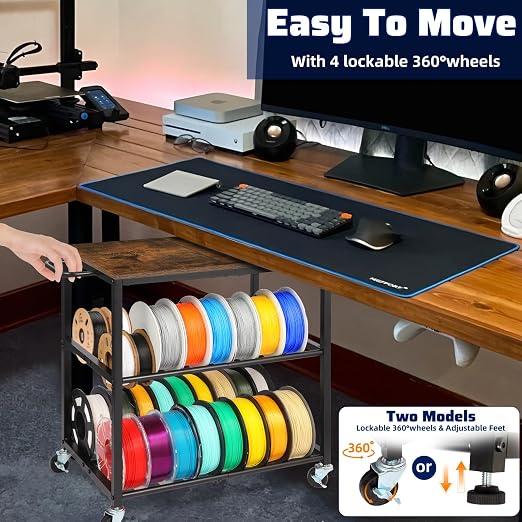 3D Printer Stand with Filament Storage Rack, Sturdy Wooden 3D Printer Table - Image 4
