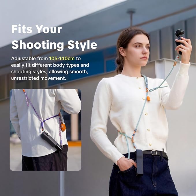PGYTECH Camera Strap for DJI Osmo Pocket 4/3/Xtra Muse, 2-in-1 Shoulder/Wrist - Image 4