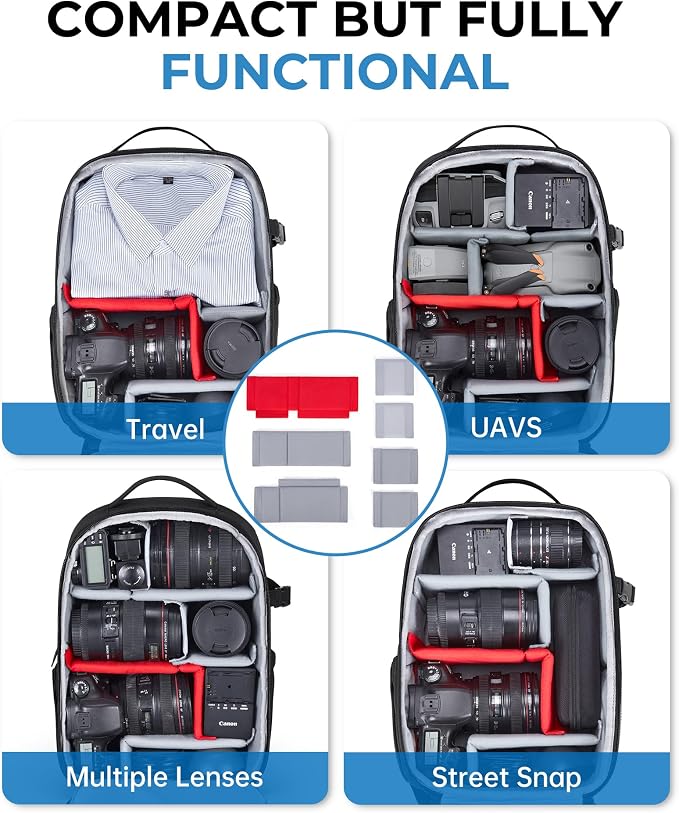 BAGSMART Camera Bag for DSLR, Waterproof Camera Backpacks for Photographers - Image 4